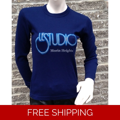 Girlie Navy Blue Long sleeves R-Neck Silver & Blue Front Logo M/H